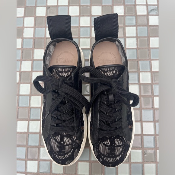 Chloe, LAUREN SNEAKER in black lace. Excellent condition! - Picture 9 of 15
